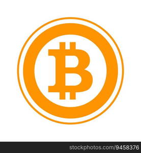 Bitcoin flat symbol. Cryptocurrency and blockchain, bitcoin mining business, bitcoin logo illustration. Bitcoin flat symbol