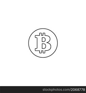Bitcoin flat vector icon. Crypto currency coin. Crypto currency emblem. Web and Internet money logo.