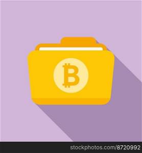 Bitcoin folder icon flat vector. Crypto money. Financial payment. Bitcoin folder icon flat vector. Crypto money