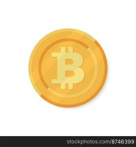 Bitcoin, gold with bitcoin symbol isolated on a white background