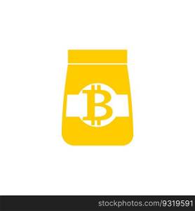 Bitcoin goods pack icon. product of Cryptocurrency. Vector illustration. 