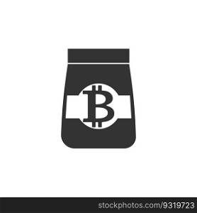 Bitcoin goods pack icon. product of Cryptocurrency. Vector illustration. 