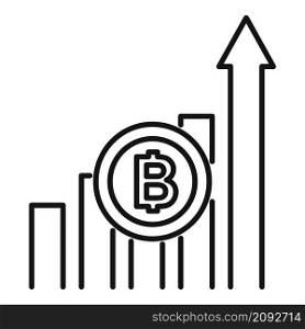 Bitcoin graph icon outline vector. Crypto market. Currency coin. Bitcoin graph icon outline vector. Crypto market