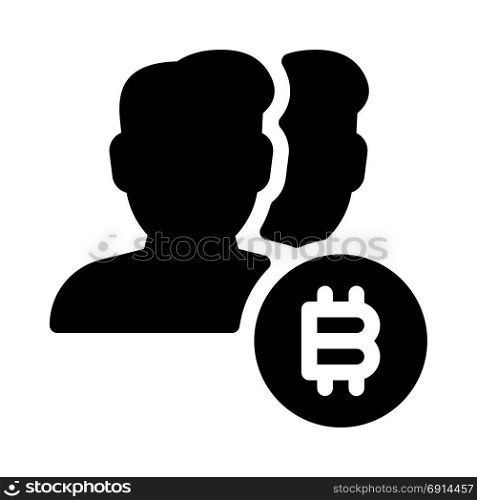 Bitcoin Group Users, icon on isolated background