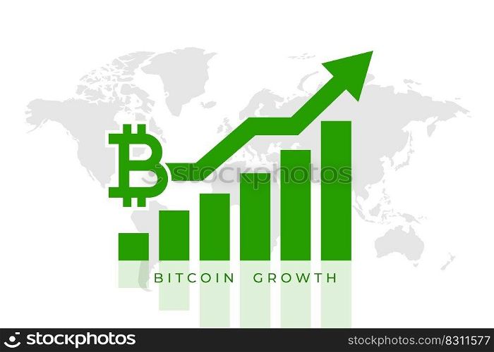 bitcoin growth green chart background