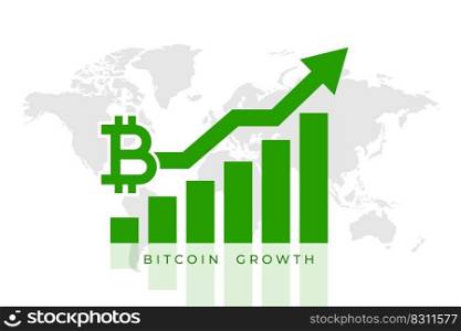 bitcoin growth green chart background