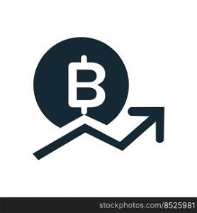 Bitcoin growth Icon Vector Logo Template