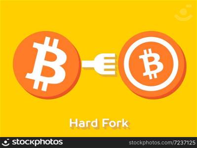 Bitcoin hard fork split to Bitcoin Cash blockchain cryptocurrency