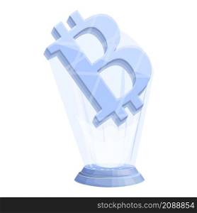 Bitcoin hologram icon cartoon vector. Crypto money. Digital technology. Bitcoin hologram icon cartoon vector. Crypto money
