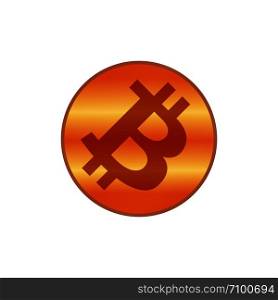 bitcoin icon copper red color, cryptocurrency bitcoin coin copper red symbol, logo bitcoin coin copper red color, bitcoin copper red coin isolated on white background