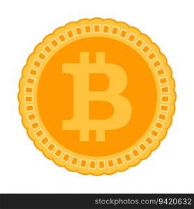 Bitcoin icon. Crypto coin vector. Illustration of bitcoin, bit-coin cash virtual money, btc symbol. Bitcoin icon. Crypto coin vector