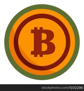 Bitcoin icon. Flat illustration of bitcoin vector icon for web design. Bitcoin icon, flat style
