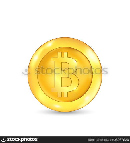 Bitcoin Icon for Internet Money. Crypto currency Symbol. Isolated on White Background. Bitcoin Icon for Internet Money. Crypto currency Symbol. Isolated on White Background - Illustration Vector