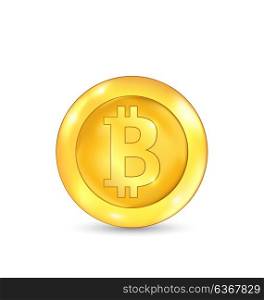 Bitcoin Icon for Internet Money. Crypto currency Symbol. Isolated on White Background. Bitcoin Icon for Internet Money. Crypto currency Symbol. Isolated on White Background - Illustration Vector