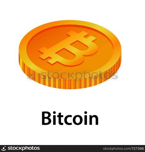 Bitcoin icon. Isometric illustration of bitcoin vector icon for web. Bitcoin icon, isometric style