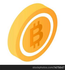 Bitcoin icon. Isometric of bitcoin vector icon for web design isolated on white background. Bitcoin icon, isometric style