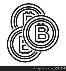 Bitcoin icon outline vector. Crypto coin. Bitcoin currency bit. Bitcoin icon outline vector. Crypto coin