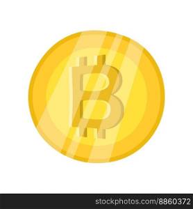 Bitcoin icon sign payment symbol. Colored. Cryptocurrency logo. Illustration isolated on white background Vector illustration.