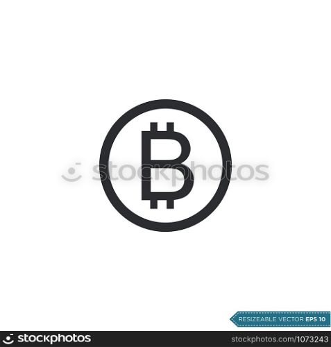 Bitcoin Icon Vector Template Flat Design Illustration Design