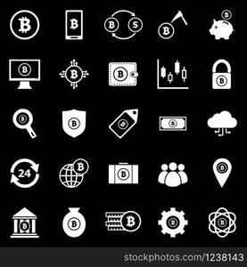 Bitcoin icons on black background, stock vector