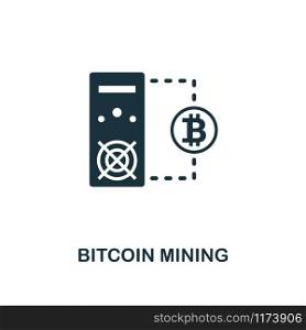 Bitcoin Mining icon. Monochrome style design from crypto currency collection. UI. Pixel perfect simple pictogram bitcoin mining icon. Web design, apps, software, print usage. Bitcoin Mining icon. Monochrome style design from crypto currency icon collection. UI. Pixel perfect simple pictogram bitcoin mining icon. Web design, apps, software, print usage.