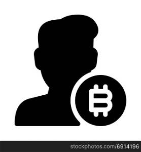 Bitcoin Mining User, icon on isolated background
