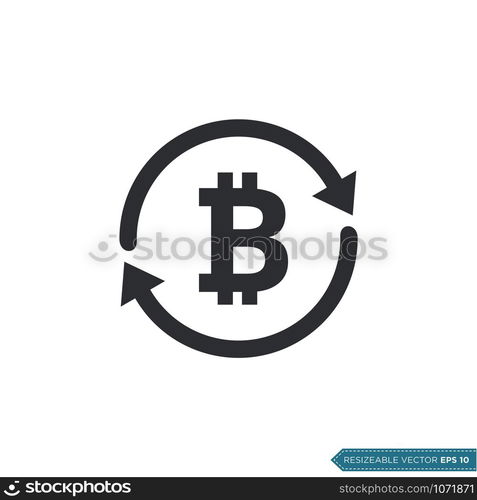 Bitcoin Money Currency Icon Vector Template Flat Design