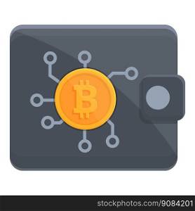 Bitcoin money wallet icon cartoon vector. Digital mobile. Payment app. Bitcoin money wallet icon cartoon vector. Digital mobile