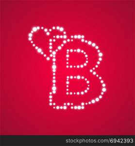 Bitcoin on the red background with shine heart and glitters stars and sparkles.. Bitcoin on the red background with shine heart and glitters stars and sparkles. Vector