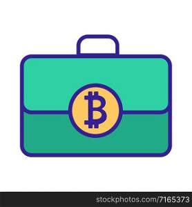 Bitcoin portfolio is an icon vector. A thin line sign. Isolated contour symbol illustration. Bitcoin portfolio is an icon vector. Isolated contour symbol illustration