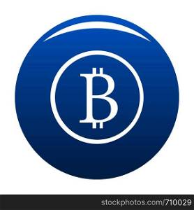 Bitcoin sign icon vector blue circle isolated on white background . Bitcoin sign icon blue vector