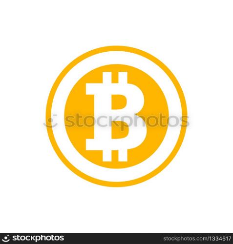 Bitcoin symbol in flat style. Cryptocurrency logo. EPS 10