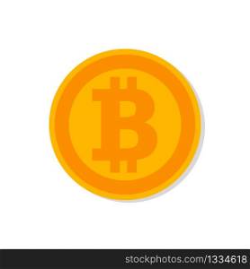 Bitcoin symbol in the form of a coin in flat style. Cryptocurrency logo. EPS 10