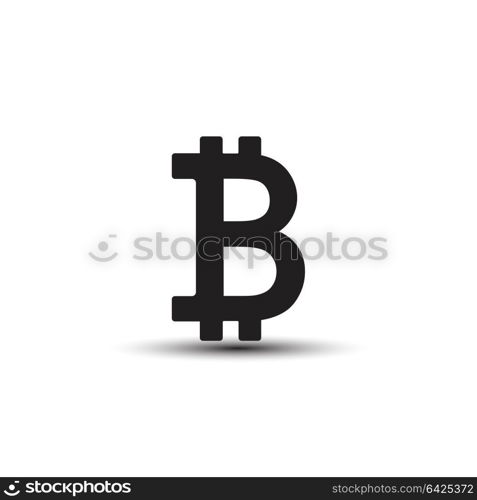 Bitcoin symbol. vector icon, solid logo illustration, pictogram isolated on white