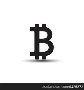 Bitcoin symbol. vector icon, solid logo illustration, pictogram isolated on white