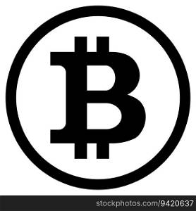 Bitcoin symbol vector. Illustration of virtual currency digital, gold cryptocurrency. Bitcoin symbol vector