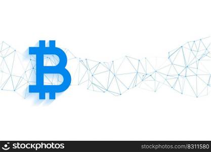 bitcoin technology background with low poly mesh