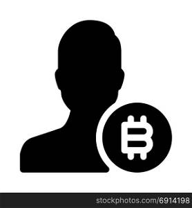 Bitcoin User, icon on isolated background