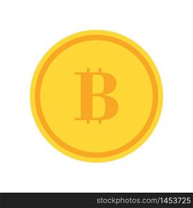 Bitcoin vector flat isolated icon, virtual money.