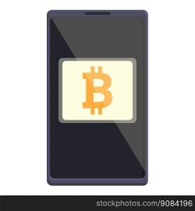 Bitcoin wallet icon cartoon vector. App pay. Coin trade. Bitcoin wallet icon cartoon vector. App pay