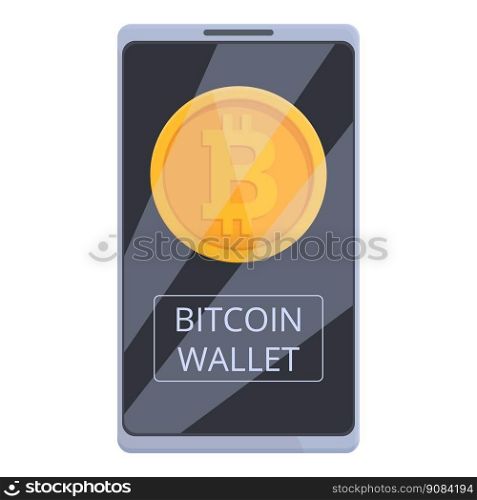 Bitcoin wallet icon cartoon vector. Cash finance. Coin trade. Bitcoin wallet icon cartoon vector. Cash finance