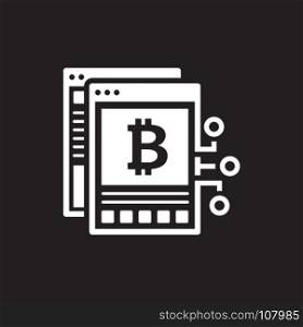 Bitcoin White Paper Icon.. Bitcoin White Paper Icon. Modern computer network technology sign. Digital graphic symbol. Electronic document. Concept design elements.