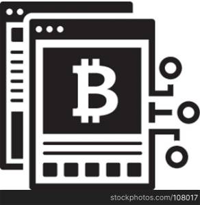 Bitcoin White Paper Icon.. Bitcoin White Paper Icon. Modern computer network technology sign. Digital graphic symbol. Electronic document. Concept design elements.