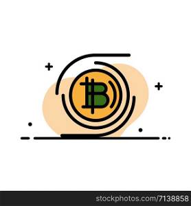 Bitcoins, Bitcoin, Block chain, Crypto currency, Decentralized Business Flat Line Filled Icon Vector Banner Template