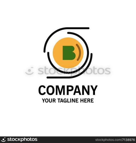Bitcoins, Bitcoin, Block chain, Crypto currency, Decentralized Business Logo Template. Flat Color