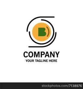 Bitcoins, Bitcoin, Block chain, Crypto currency, Decentralized Business Logo Template. Flat Color