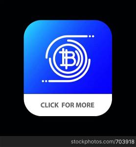 Bitcoins, Bitcoin, Block chain, Crypto currency, Decentralized Mobile App Button. Android and IOS Line Version