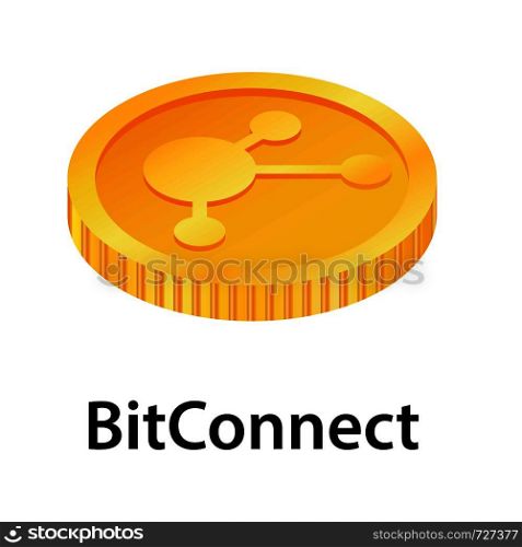 Bitconnect icon. Isometric illustration of bitconnect vector icon for web. Bitconnect icon, isometric style