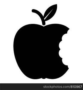 Bite apple icon. Simple illustration of bite apple vector icon for web. Bite apple icon, simple black style