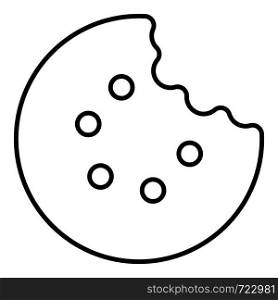 Bite biscuits icon. Outline illustration of bite biscuits vector icon for web. Bite biscuits icon, outline line style